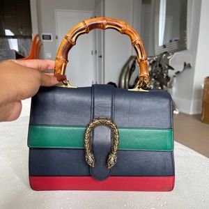 GUCCI DIONYSUS BAMBOO LEATHER HANDBAG